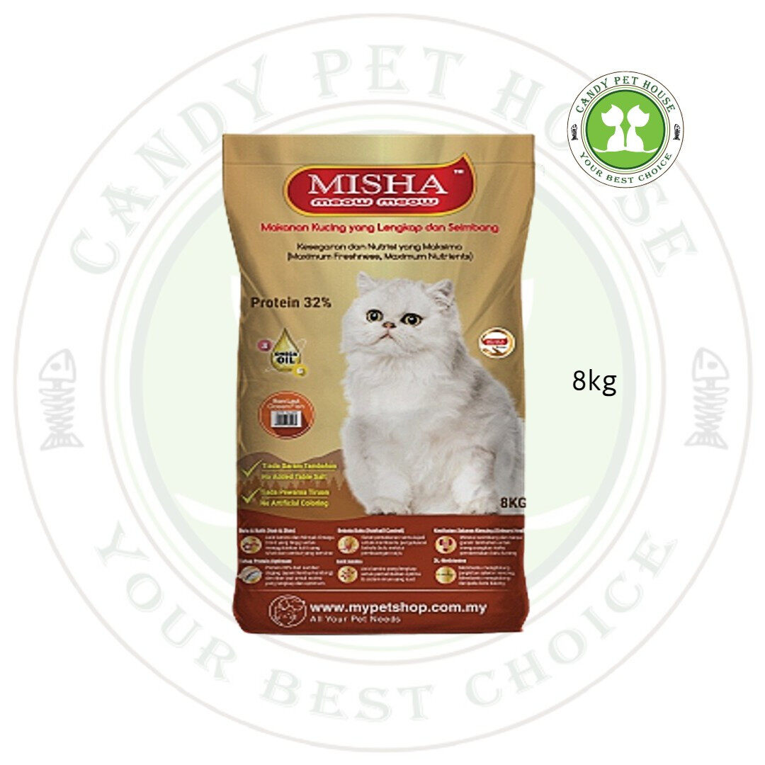 MISHA Dry Cat Food Adult / Kibbles / Makanan Kucing (8KG) Lazada