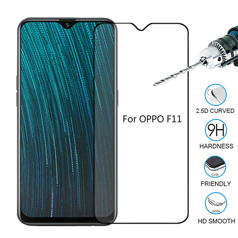 XICCI Tempered Glass for OPPO F11 Full Cover Screen Protector Anti-Explosion 9H Complete Covering Full Glue Glass Protective Film