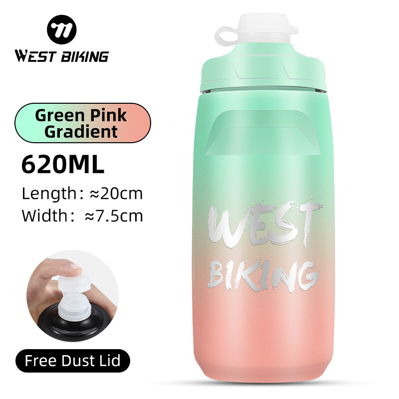 WEST BIKING Bicycle Water Bottle Ultralight Portable Sports Drink Bottle Leak-proof PP Bike Lockable Mouth 620ML Cycling Water Bottle