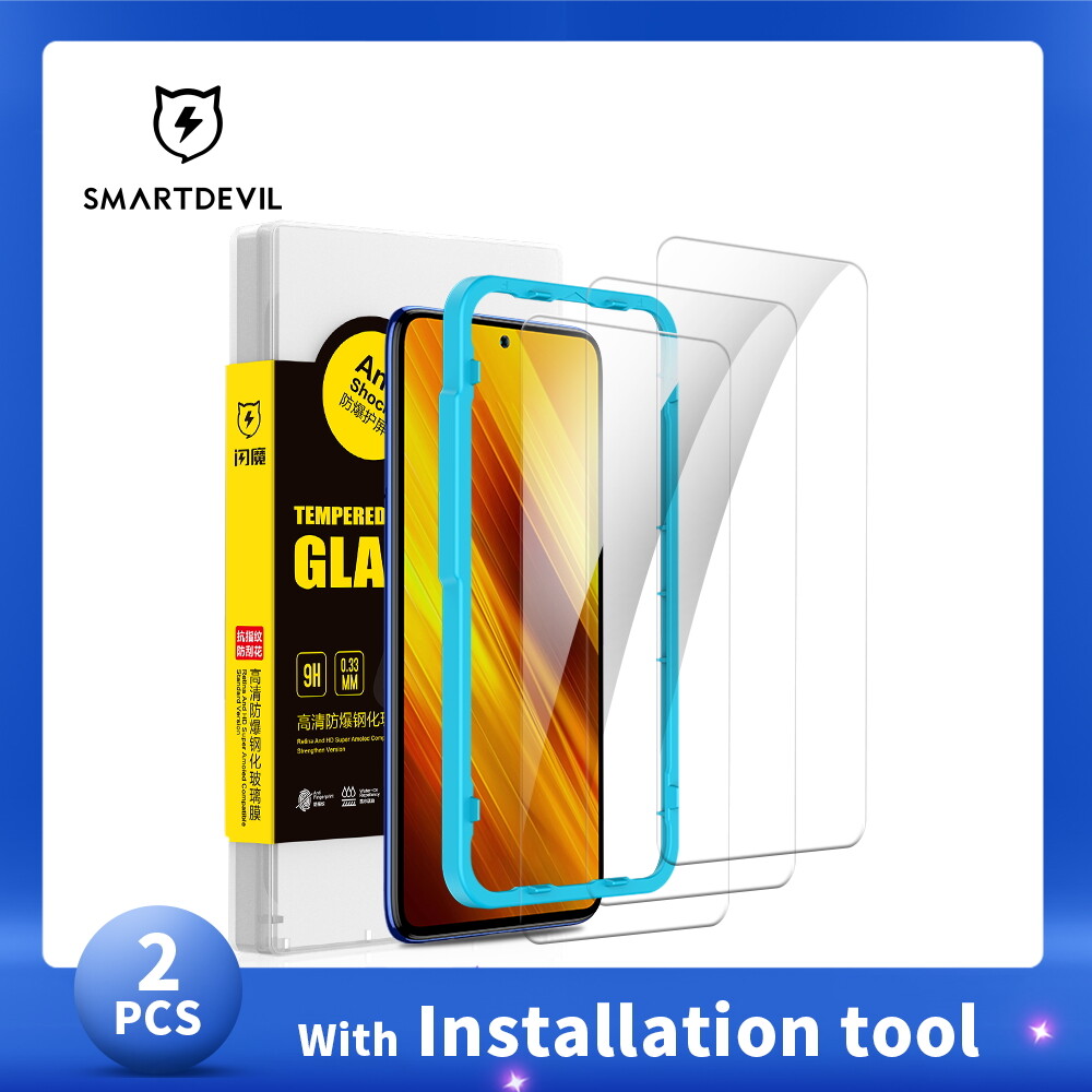 SmartDevil Tempered glass film for POCO F3 Poco F4 F5 F6 POCO X3 Pro F4 GT X6 Pro X3 GT Xiaomi 13T Pro 12T Pro Mi 14 12 Lite Mi 11T Pro F2 Pro M4 Pro M3 Pro Redmi Note 11 Note 10 Pro Mi 10T Pro note9 pro note9s K50 Gaming POCO X5 X4 Pro Screen protector