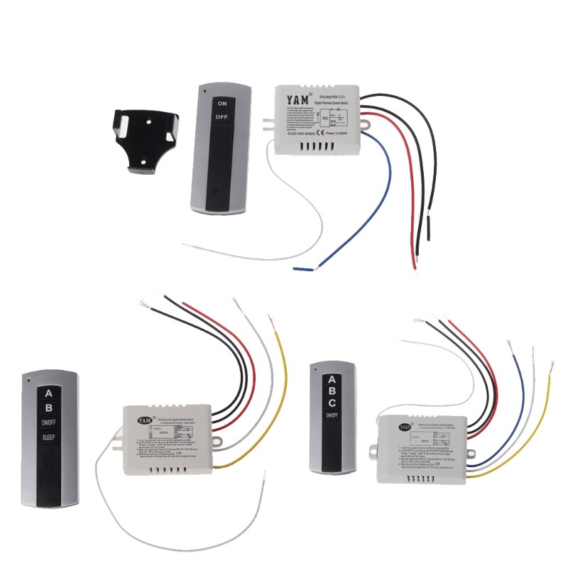 Wireless 2 Channel ON/OFF Lamp Remote Control Switch Receiver Transmitter