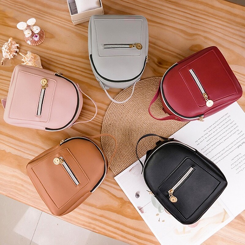 Hang qiao shop New Cute Mini Backpack Leather Shoulder Bag Multi-Function Small Backpack School Backpack for Women