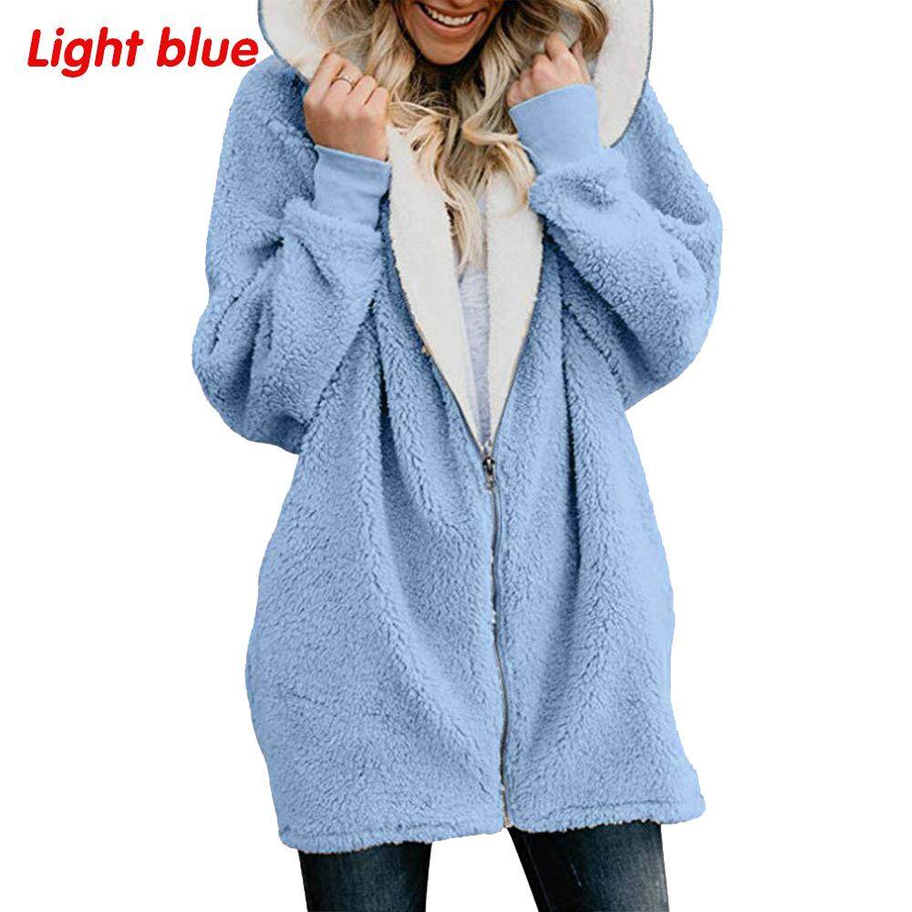 light blue wool coat plus size