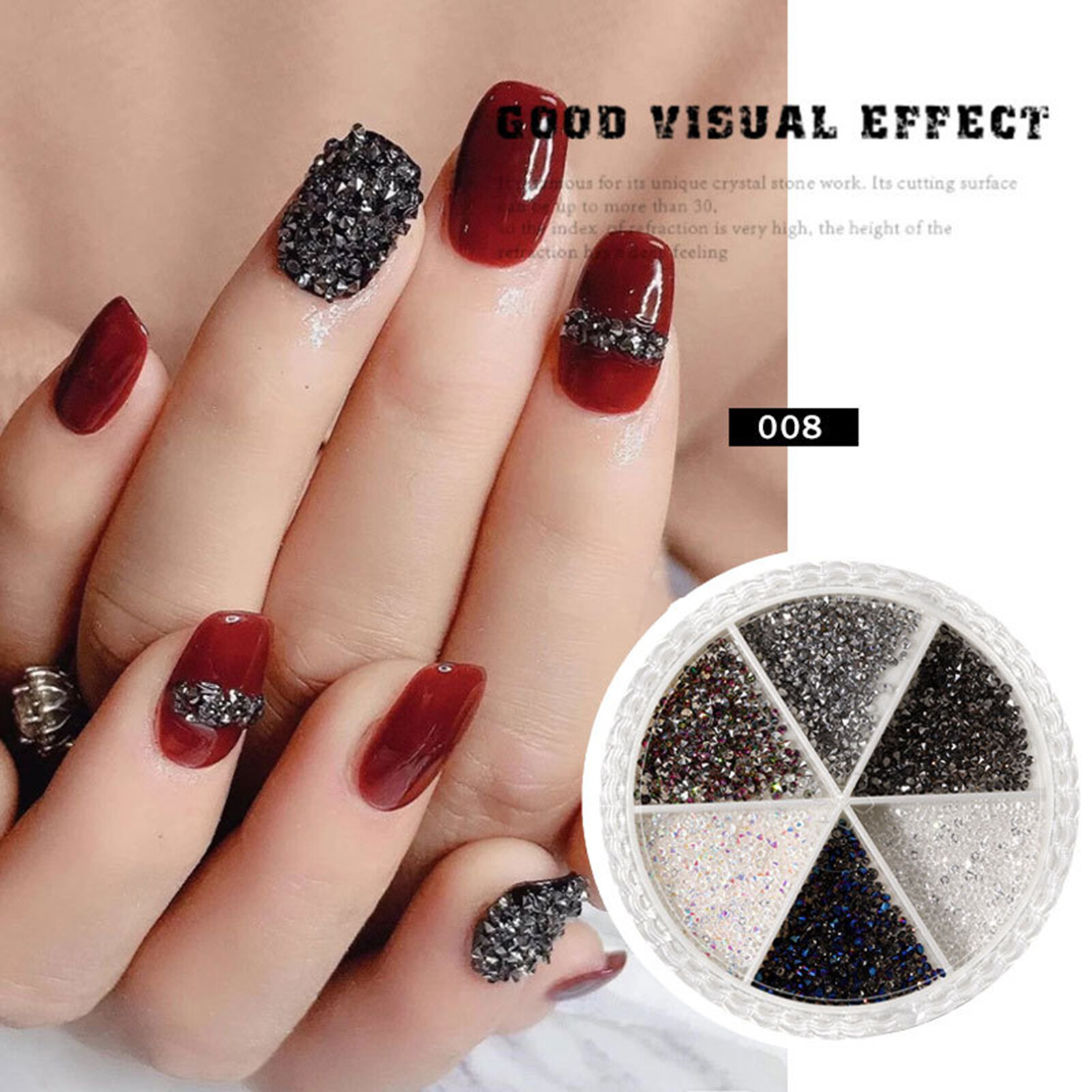 6 Lưới/Bộ Đinh Tán Đề Can Hình Bướm DIY Nail Art Trang Trí Móng Tay