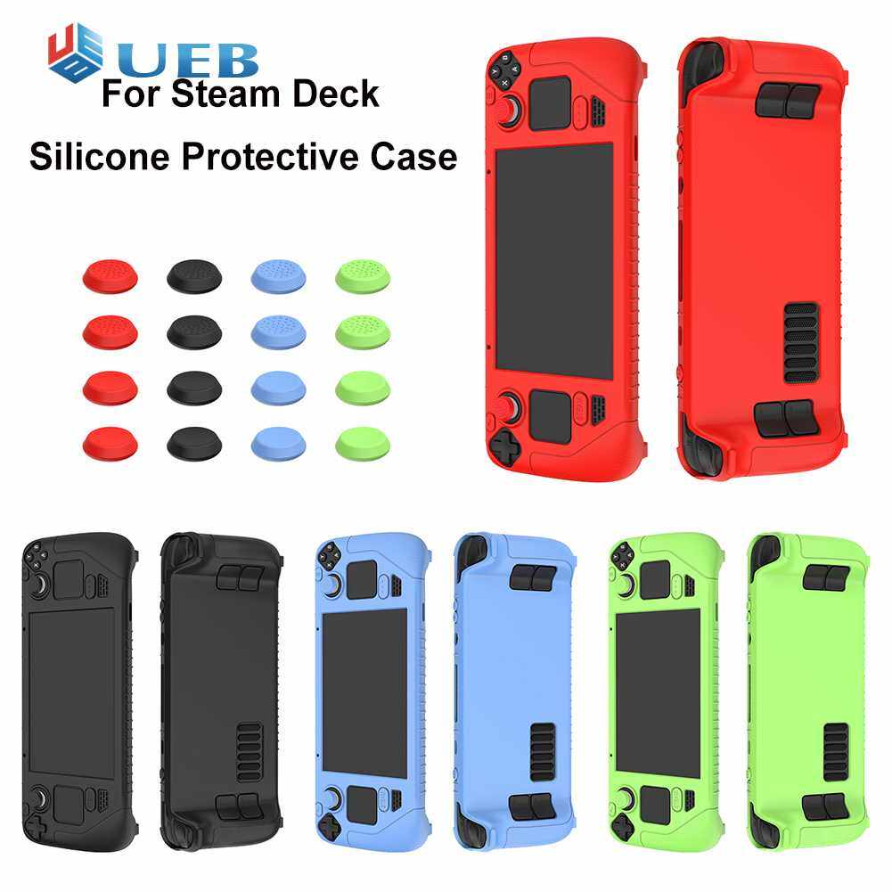 Protective Sleeve Silicone Shell Case Anti-Scratch Shockproof with Button Caps Game Accessories for Steam Deck Game Console