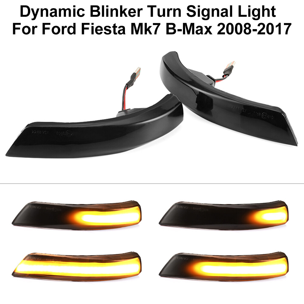 2pcs Dynamic Turn Signal Light LED Side Wing Rearview Mirror Indicator Blinker Light Replacement For Ford Fiesta Mk7 B-Max 2008-2017