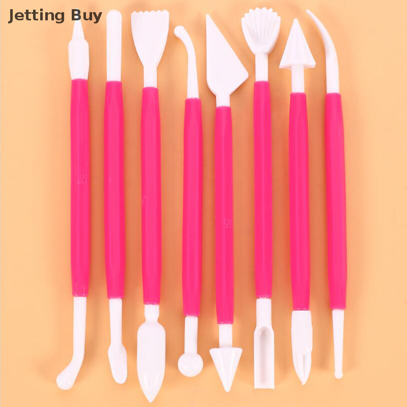 Flash Sale 8Pcs Double Ended Sculpting Fondant Cake Carving Knife Set Kitchen Baking Tools