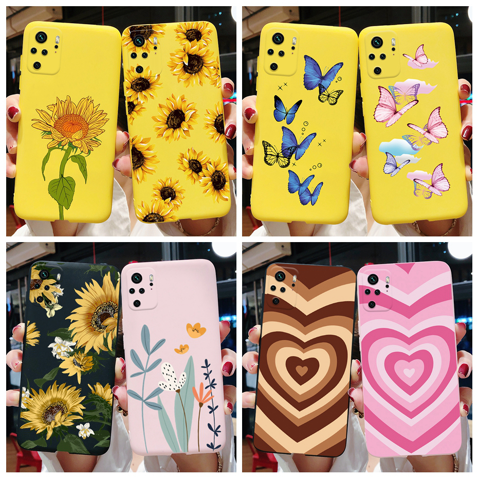 For xiaomi redmi note 10 case note 10s note 10 pro max cute daisy sunflower back cover soft tpu phone case
