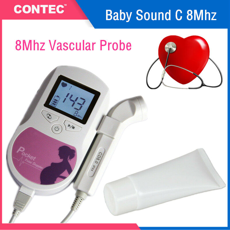+Free Gel  CONTEC NEW 3Mhz probe Fetal Dopler Baby Heart Beat Monitor 