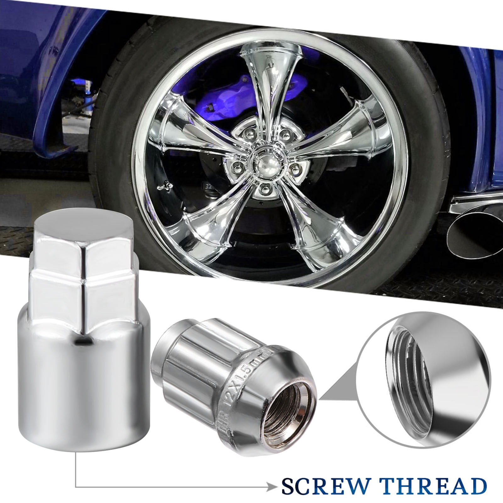 4 Cái Khóa Bánh Xe Thông Dụng Lug Nuts Đai Ốc Khóa Chống Trộm Với 1 Cái Tay Áo