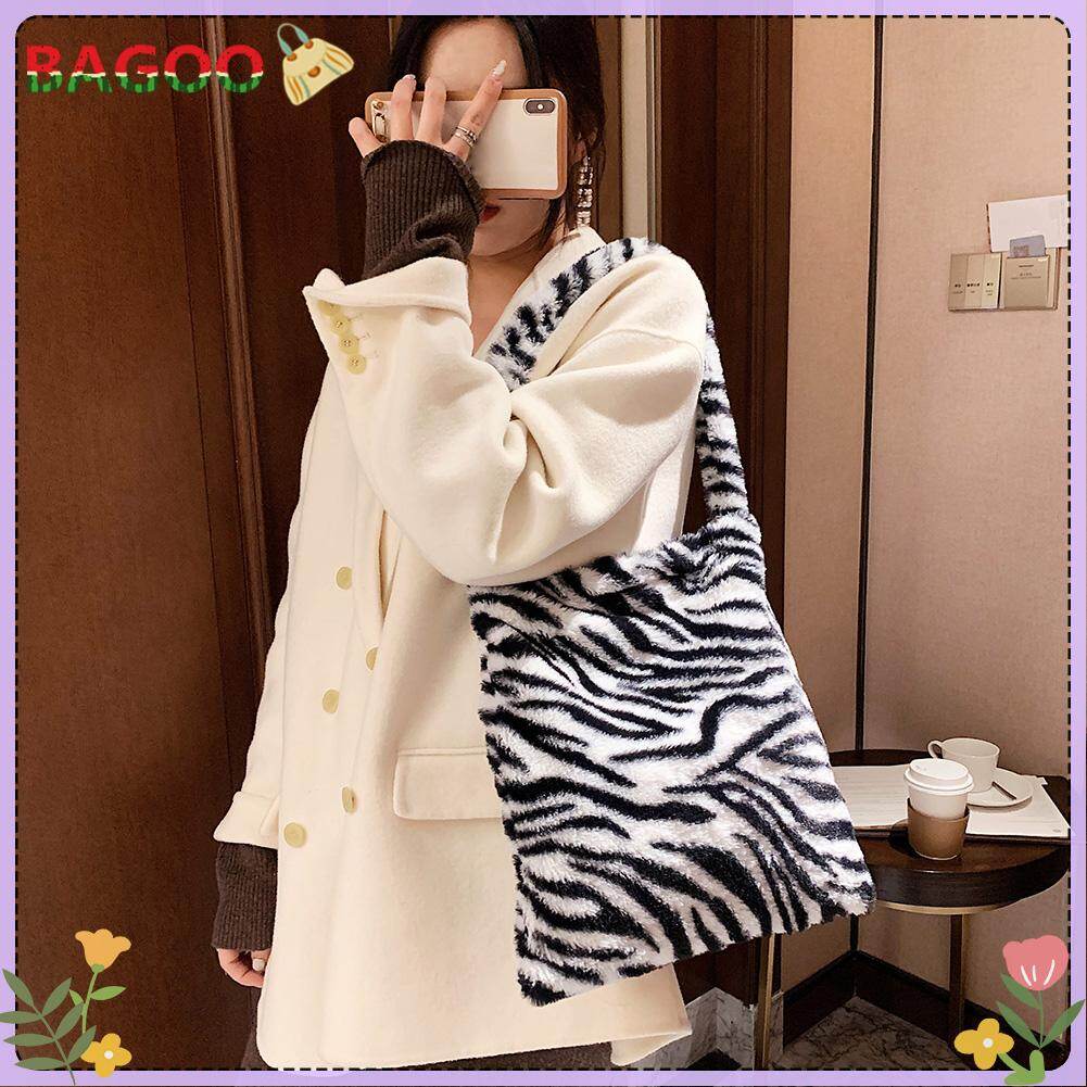 Portable Large Capacity Handbag Women Fashion Plush Top-handle Tote Bags Women Shoulder Bag Messenger Purse School Satchel