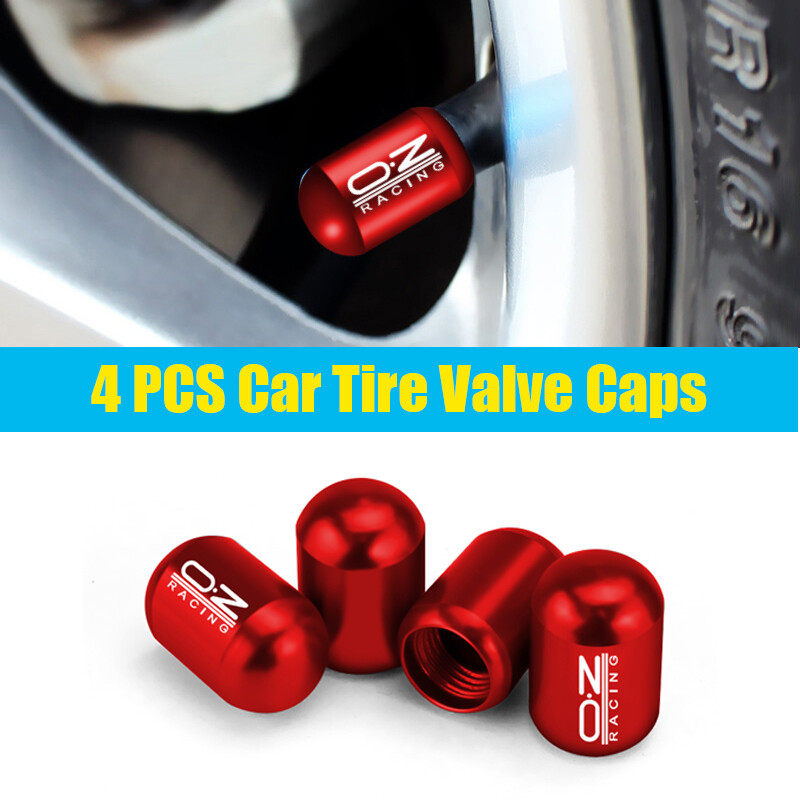 4 Pcs/Set Universal Car Tire Valve Caps For OZ Racing Logo Metal Tyre Airtight Covers Motorcycle Wheel Accessories For Honda Toyota Yamaha Suzuki ISUZU Mazda Daihatsu KIA Lexus