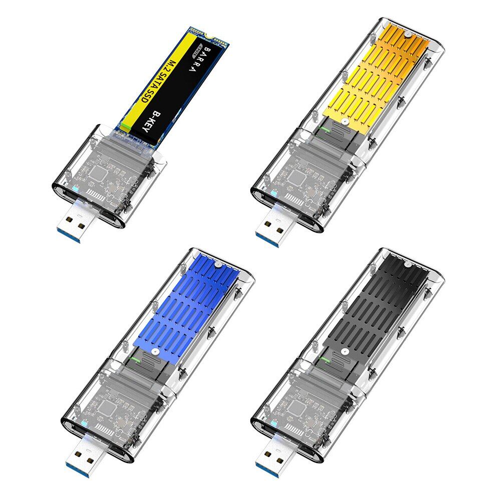 M.2 Hard Drive Enclosure High Speed USB3.0 Gen1 5Gbps Mobile Hard Disk Case For B Key M.2 SSD Enclosure