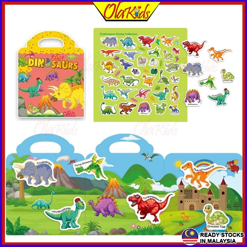 OLAKIDS DIY Stickers Books Reusable Stickers for Kids Cartoon Sticker ...