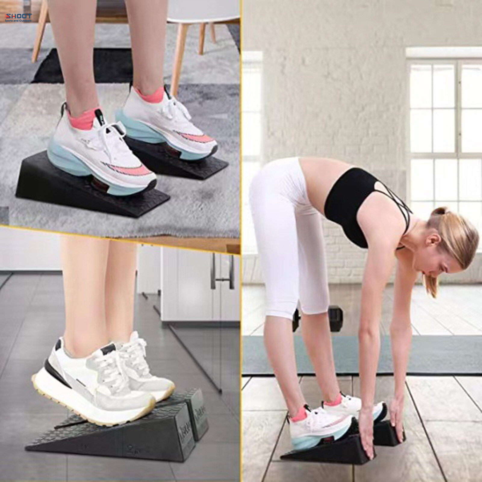 Adjustable NonSlip Squat Ramp Slant Board Incline Board Plantar