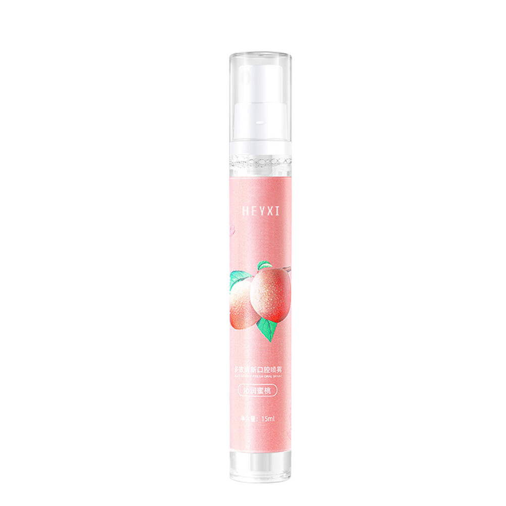 Fresh Breath Mouth Spray Peach Mint Flavor Portable Breath Spray 15ML