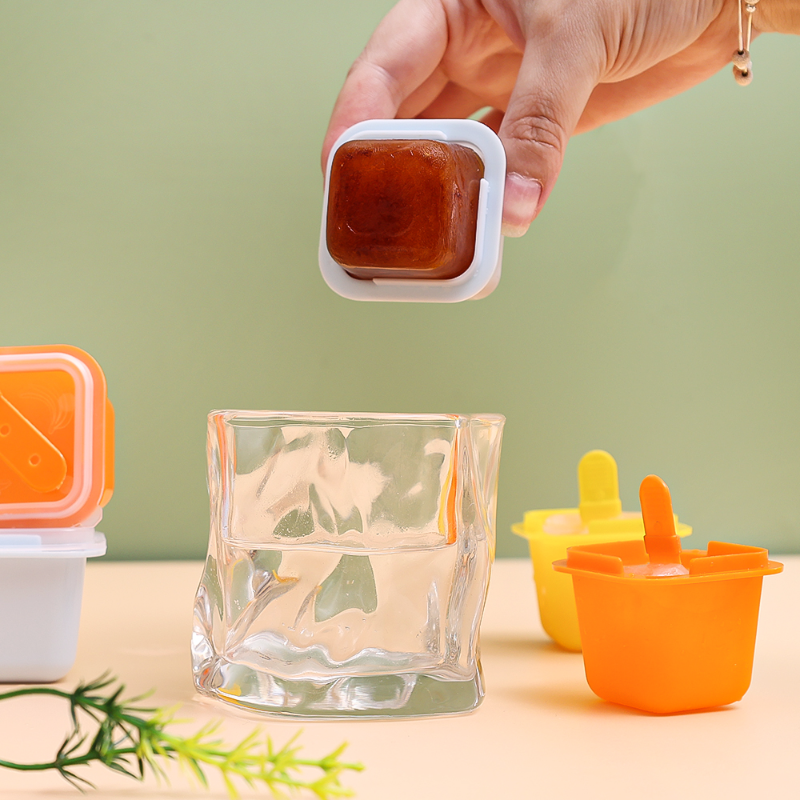 Silicone Ice Cube Mold Square Single Ice Tray Mold Food Grade Reusable Ice Maker Ice Cream Tools