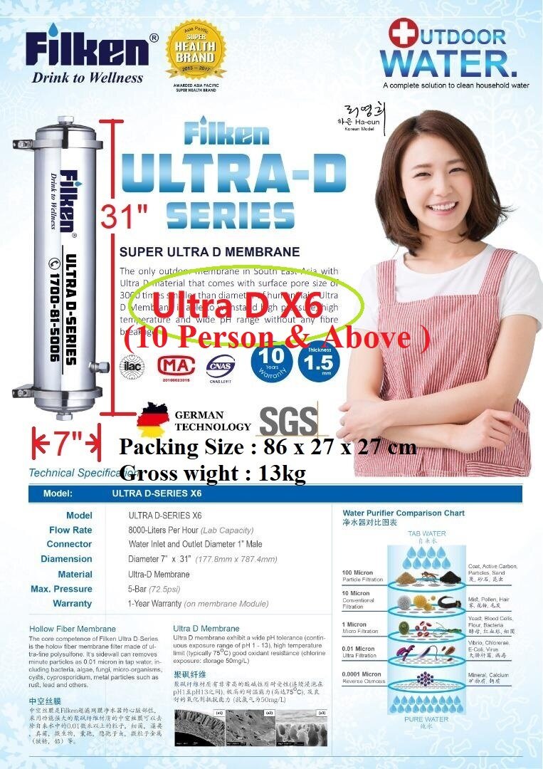 SongHeng FILKEN DX1 Outdoor Water Filter Super Membrane ULTRA D Series