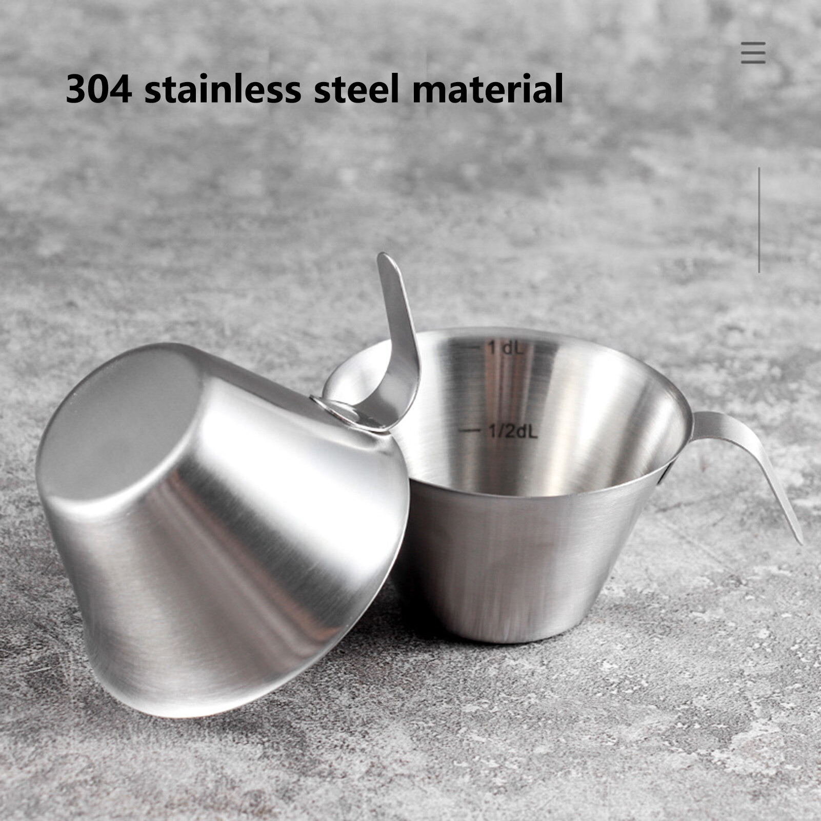 JAREDQ 100ml Measuring Cup with Handle Rust-Proof Stainless Steel Espresso Coffee Measuring Cup for Bakery