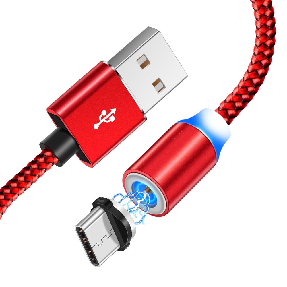 Cable Data / Charger Micro USB + Lightning Fast Charging Magnetic with LED for IOS / Android