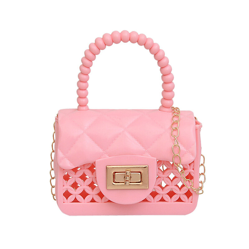 Tumama KIds New children's handheld PVC jelly bag Cute cutout mini coin purse One-shoulder silicone bag