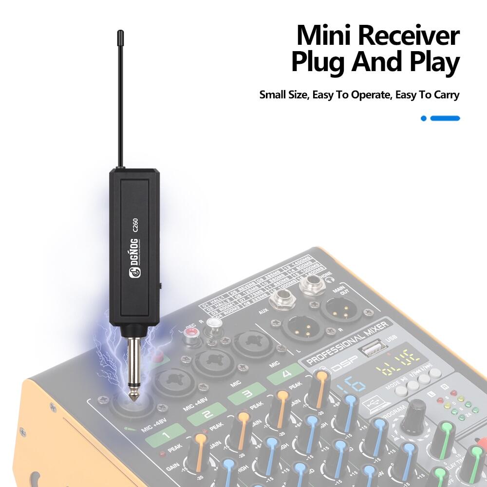 C260 Wireless Microphone Rechargeable Fixed Frequency VHF 30M Range Wireless Handheld Dynamic Mic For Karaoke Singing Home Party