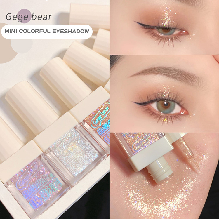 Gecomo lấp lảnh chất lỏng Eyeshadow dài màu bền Pearlescent Shinny bột phấn mắt