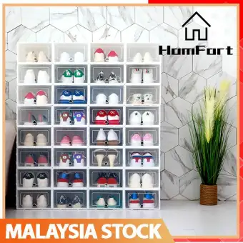 Full Color Flip Drawer Transparent Plastic Stackable Shoe Rack