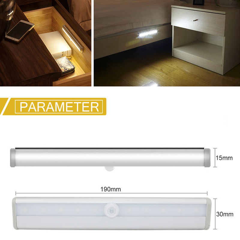KIPRUN Đèn LED Cảm Biến Chuyển Động PIR, Đèn Ngủ Tủ Quần Áo Tủ Chén Đèn LED Dưới Tủ Đèn Ngủ Cho Tủ Quần Áo Cầu Thang Nhà Bếp, 6/10 Đèn LED