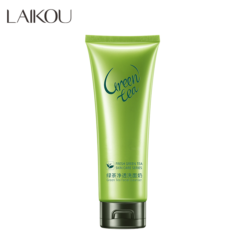 Laikou green tea foam cleanser face wash oil control 100g