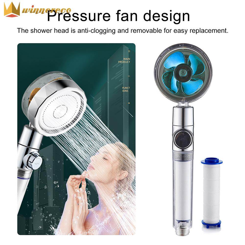 High-pressure Handheld Shower Head - ABS Household Adjustable Rainfall Shower Head with Filter Fan