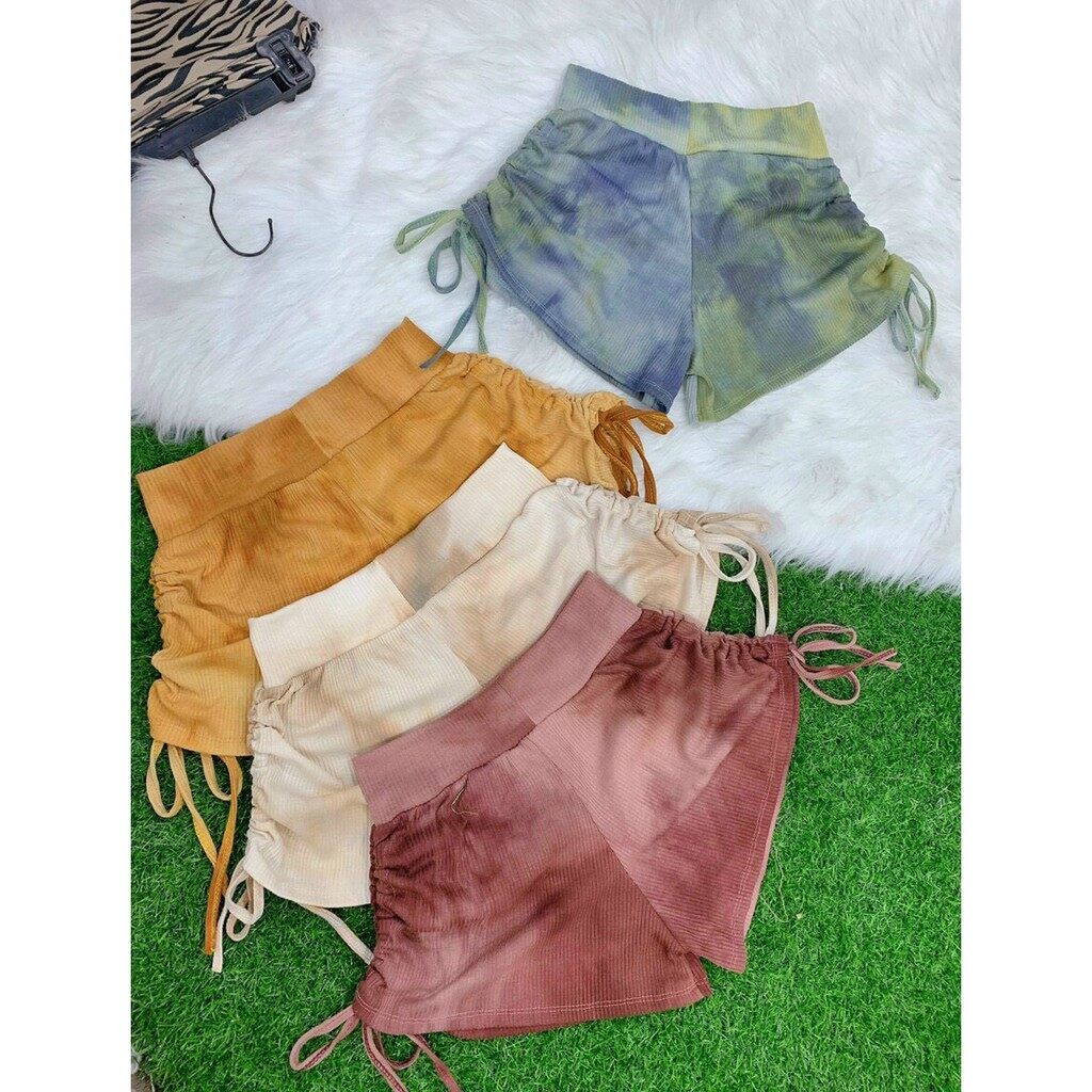Quần short màu loang rút dây 2 bên xinh cá tính