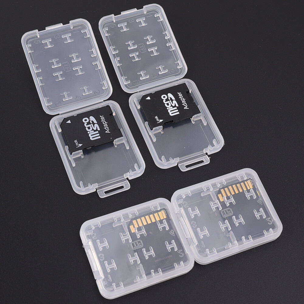 6 cái 8-in-1 đồ đựng bảo vệ nhựa trong suốt mini cho SD SDHC TF MS lưu trữ thẻ nhớ trường hợp túi hình hộp