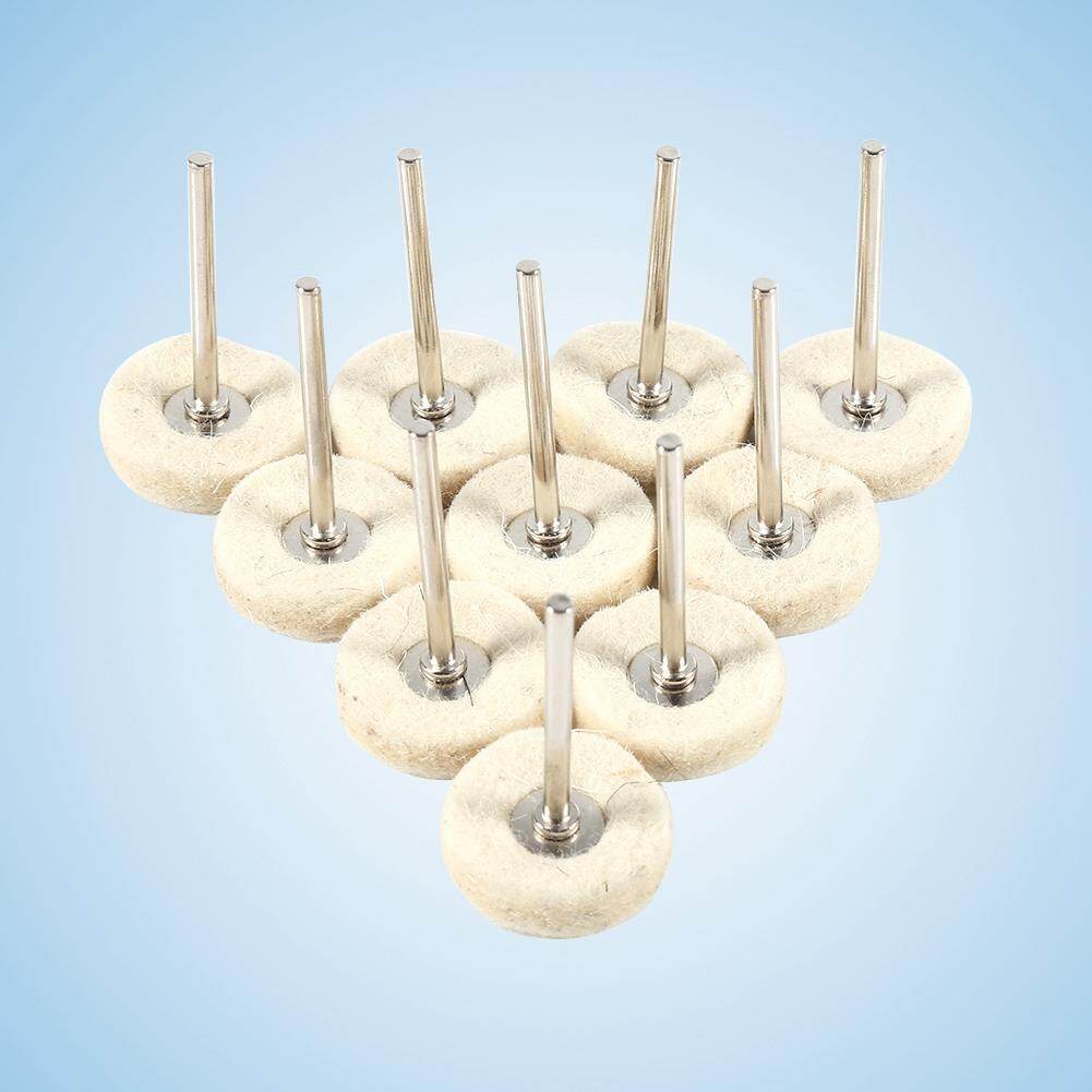 10PCS 25MM Wool Felt Polishing Buffing Drill Grinder Wheel Brushes With Handle For Rotary Tool