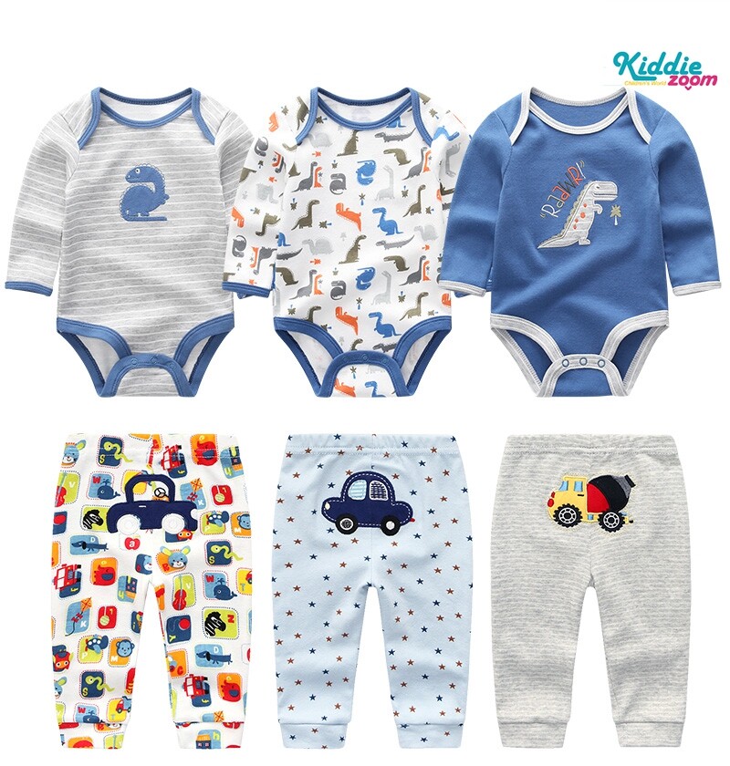 Kiddiezoom 3pcs baby clothes +3pcs newborn pants 0-12months