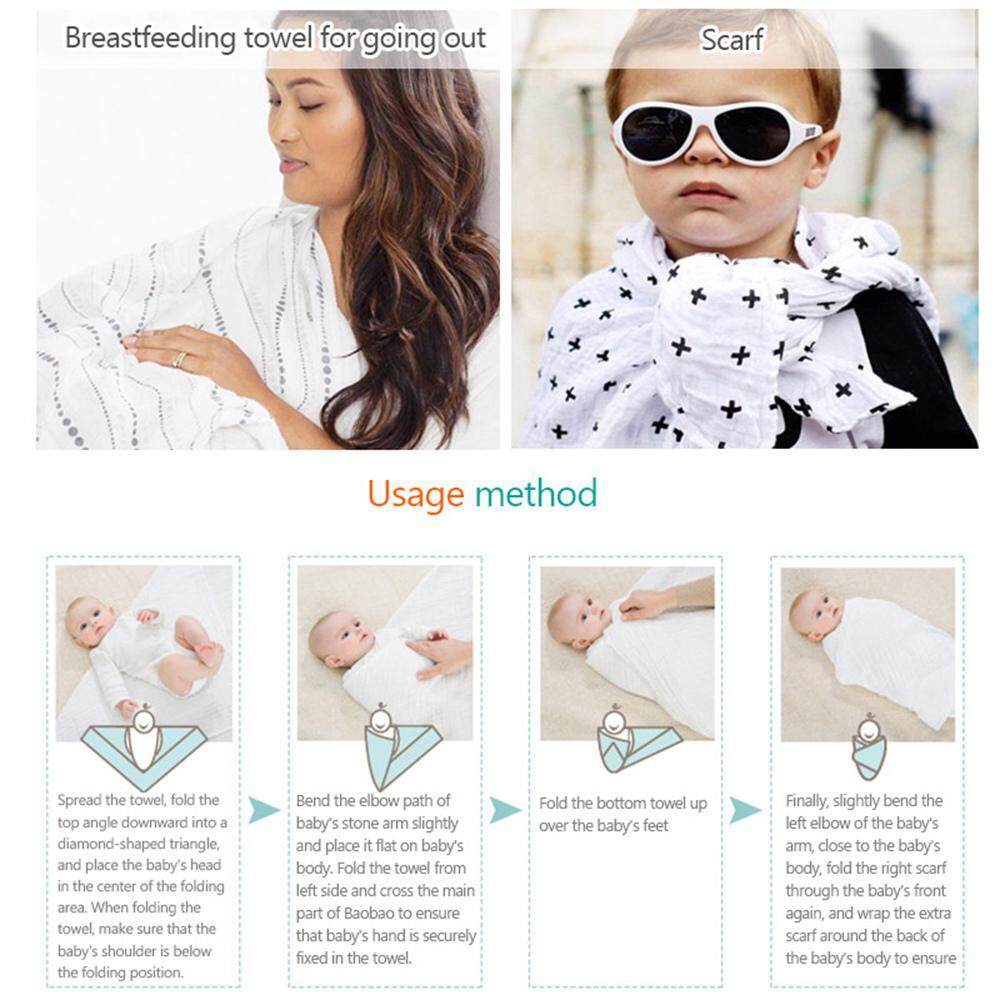 Hobaby (3 PCS ) 100 Muslin Cotton Premium Quality Swaddle Blankets, Soft As A Mothers Touch