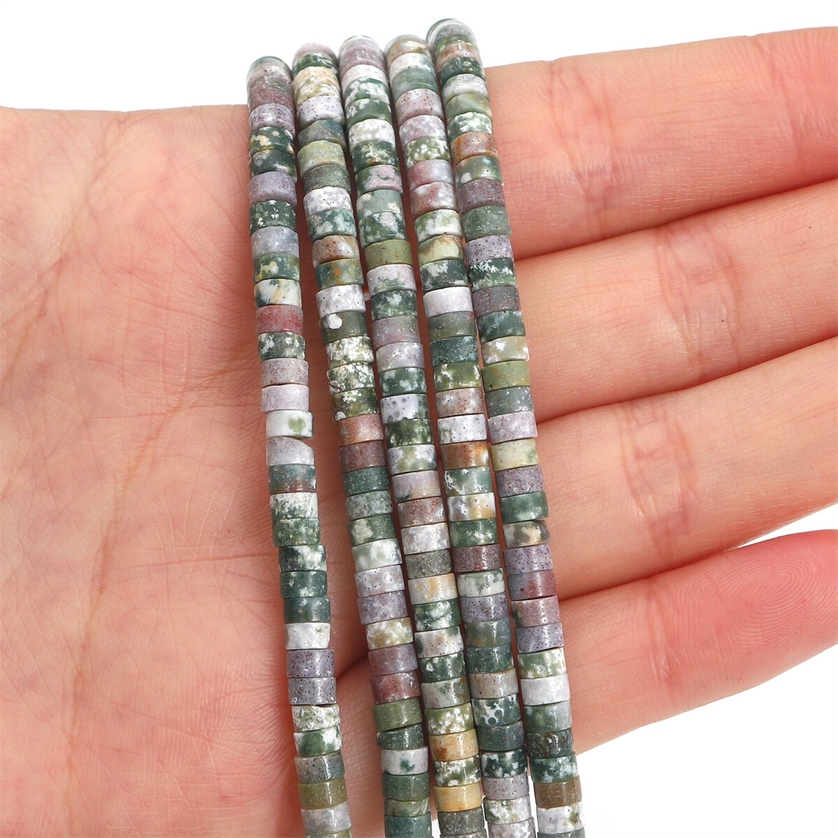 2x4mm Turquoises Agates Jades Spacer Beads Flat Round Natural Stone Tiger Eye Beads For Jewelry Making DIY Bracelet Necklace Earrings