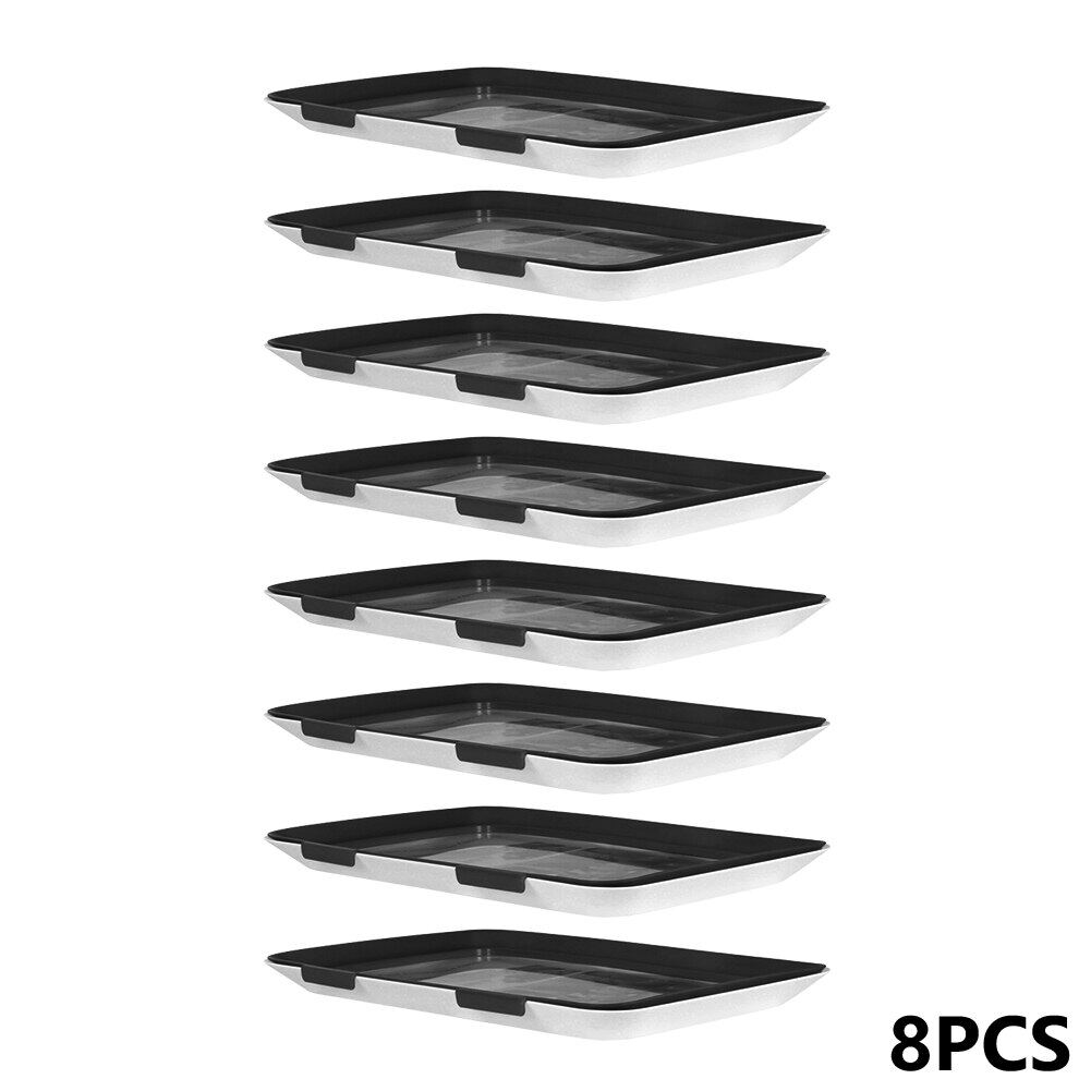 8pcs Rectangle Round Food Preservation Tray Vacuum Seal Food Storage Container Stackable Fresh Tray Organizer Kitchen Tools