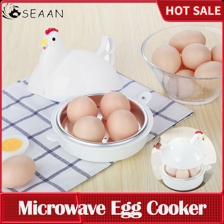 Microwave Egg Steamer Cooker Boiler Steamer Gadgets Cook Soft And Hard Boiled Egg Chicken Shape For 4 Eggs Kitchen