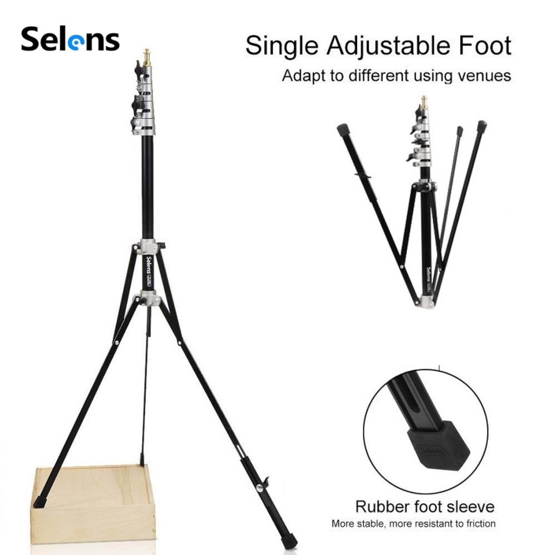 Selens 240cm Ring Light Stand Umbrella Stand Tripod Stand Aluminum Alloy Adjustable Collapsible Portable Light Stand for LED Ring Light Lighting Umbrella Softbox Photography Foldable FL-240 Studio Equipment