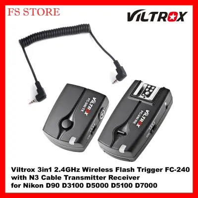 Viltrox 3in1 2.4GHz Wireless Flash Trigger FC-240 with N3 Cable Transmitter Receiver for Nikon D90 D3100 D5000 D5100 D7000