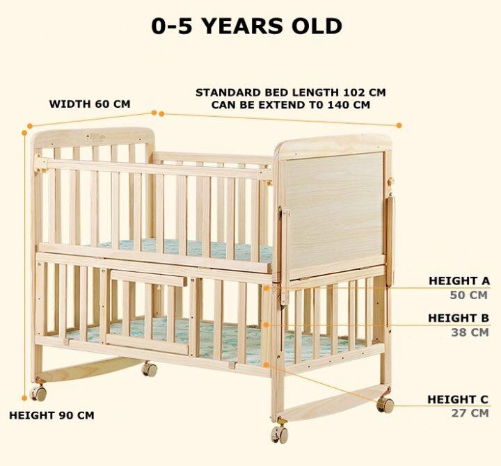 standard baby cot size