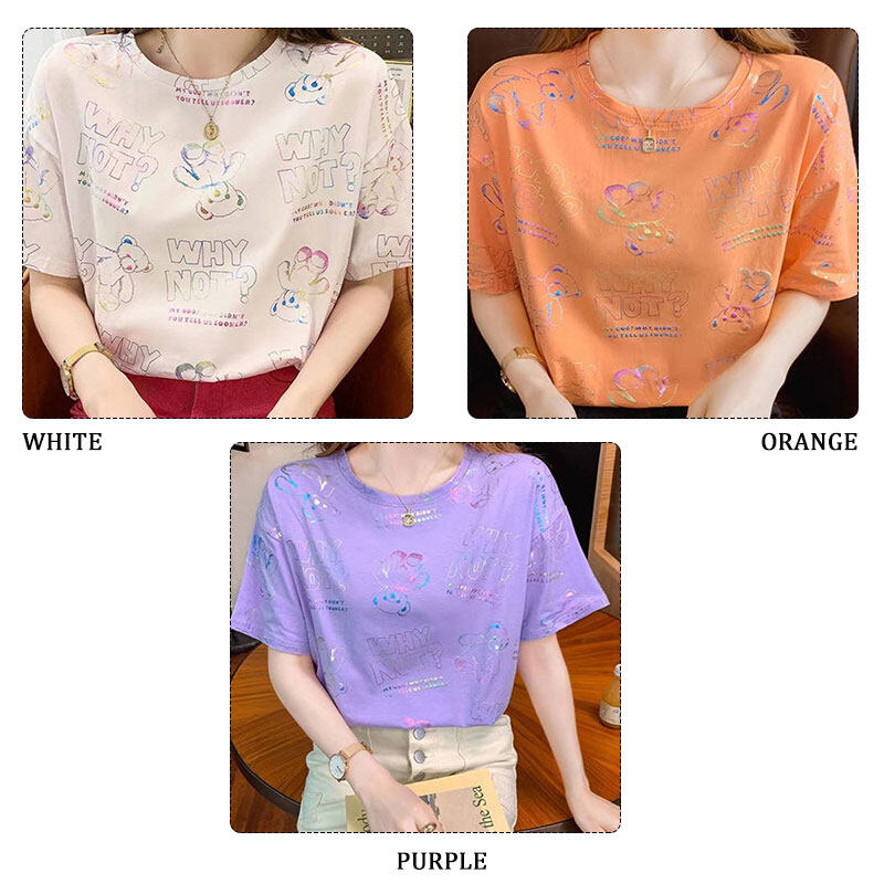 NICK T-shirt For Woemn Áo Phong Cách Hàn Quốc Áo Thun Nữ Tay Ngắn Dáng Rộng Vải Cotton