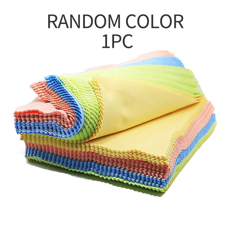 PTQ Glasses Cloth Fine Fiber Wipe Maintenance Cloth Watch Cloth Jewelry Cloth Double-sided Velvet Random Color 13cm*13cm