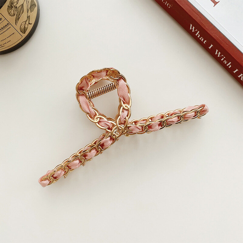 Fashion Girls Women Hair Clips Korean ins Style Retro Simple Temperament Grace Chain Hairpin Shark clip Student Maiden Headwear Hair accessories