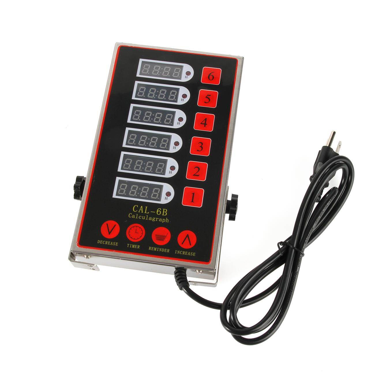 6 Channel Digital Timers Cooking Count Sleep Countdown Clock Digital Screen Kitchen Cooking Timer Square Lazy