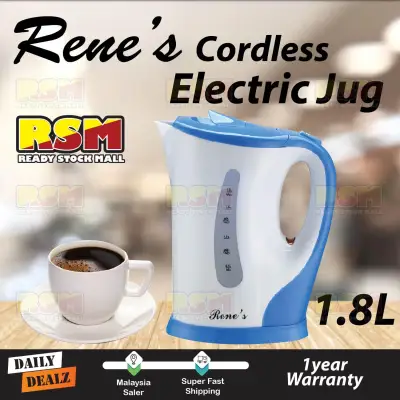 Rene's/Akaashi Electric Cordless Jug Kettle Water Heater 1.8L
