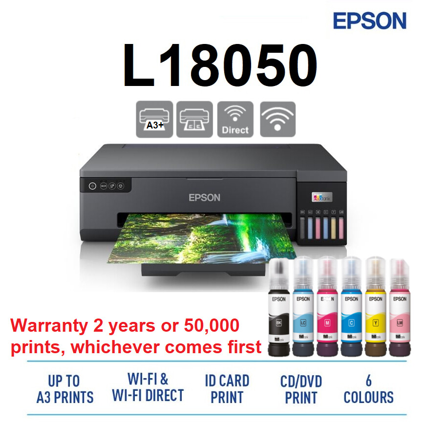 Mose overskud Sekretær Epson L18050 Replace L1800 A3 Photo 6 Colour Ink Tank Printer With Original  Ink Borderless Print CD Print ID Card WIFI | Lazada