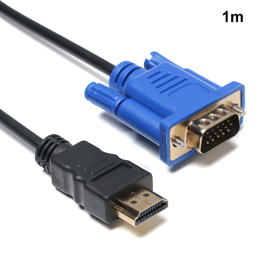 1pc HDMI TO VGA Cable 1-5m HDMI To VGA Cable Male to Male 1080P AV Adapter Cord Converter For PC HDTV