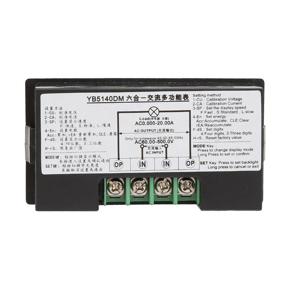 YB5140DM Multi Function AC Ampere Meter Voltmeter 0~20A Digital Display 60~500V